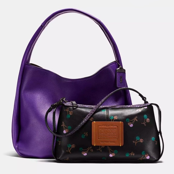 Coach Handbags - COACH 1941 Bandit Hobo In Pewter Purple With Snakeskin Detail